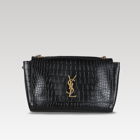 ysl Crocodile print messenger bag